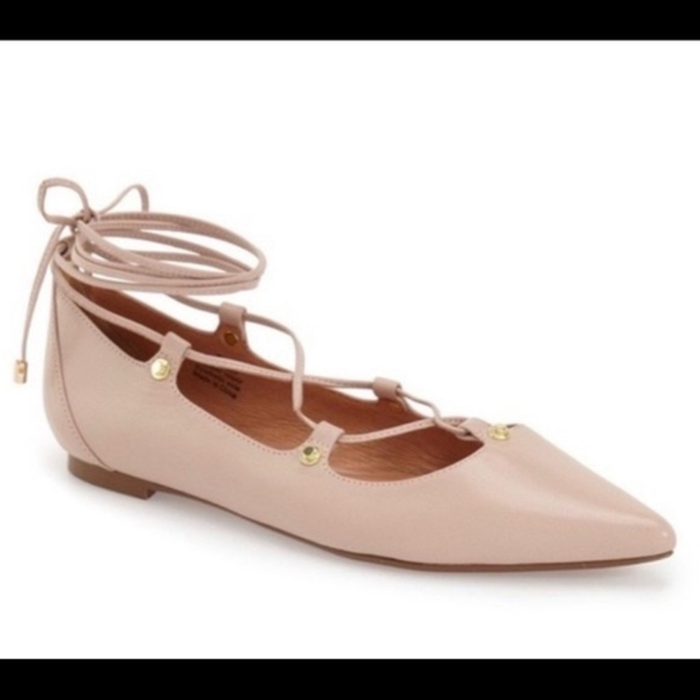 Halogen pink lace up flats